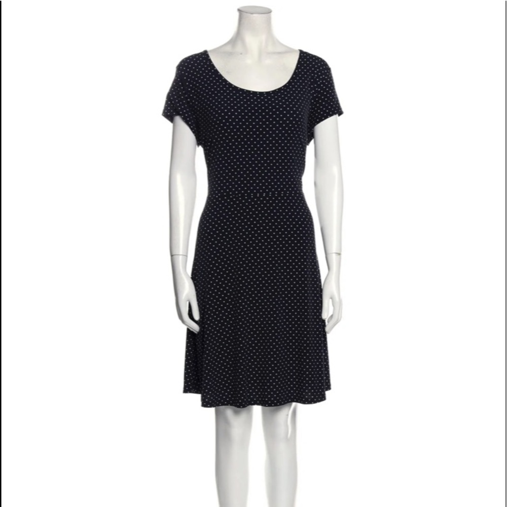 Women’s Michael Kors Black White Polka Dot Short Sleeve Knee Length Dress Small